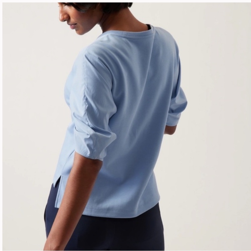 Athleta Harlow Hybrid Tee Blue Sz M - Picture 2 of 8